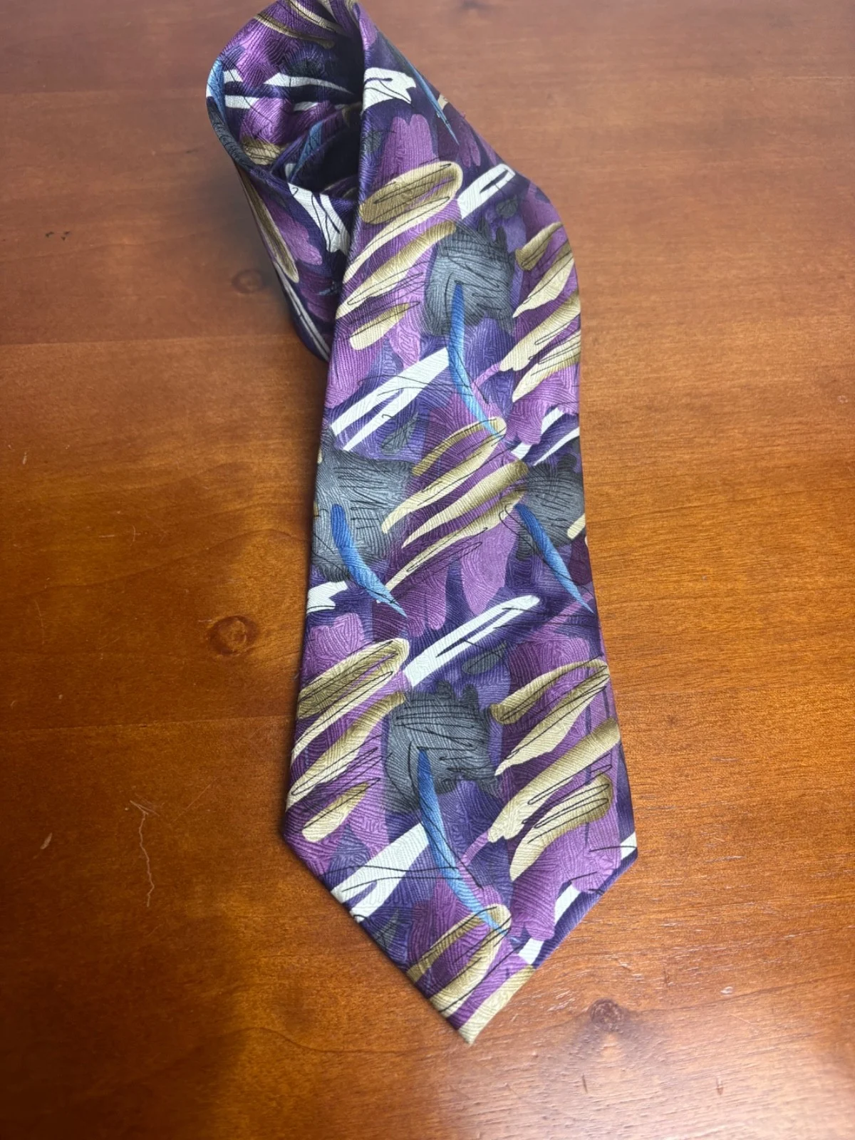 J. Garcia Silk Necktie "Zoot" Collection Fifty-Four Purple Abstract Art Tie