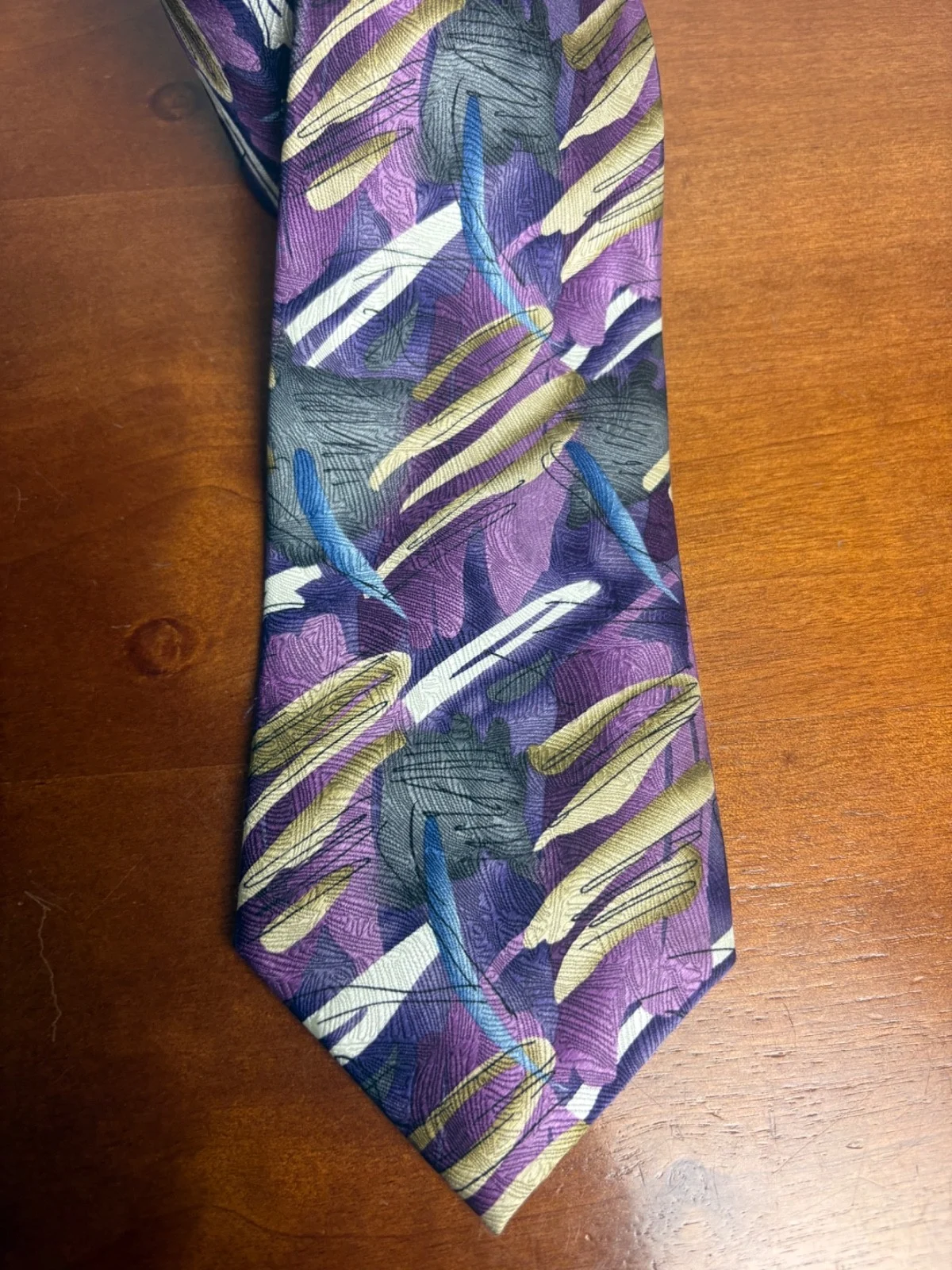 J. Garcia Silk Necktie "Zoot" Collection Fifty-Four Purple Abstract Art Tie – photo 2
