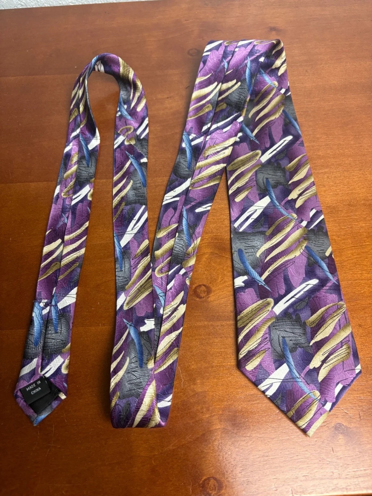 J. Garcia Silk Necktie "Zoot" Collection Fifty-Four Purple Abstract Art Tie – photo 3
