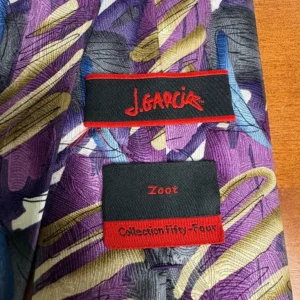 J. Garcia Silk Necktie "Zoot" Collection Fifty-Four Purple Abstract Art Tie – photo 6