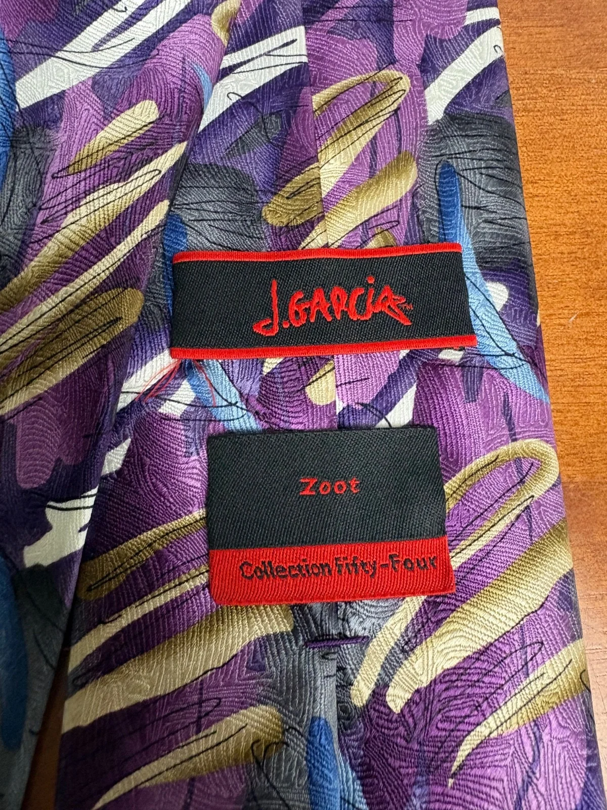 J. Garcia Silk Necktie "Zoot" Collection Fifty-Four Purple Abstract Art Tie – photo 6