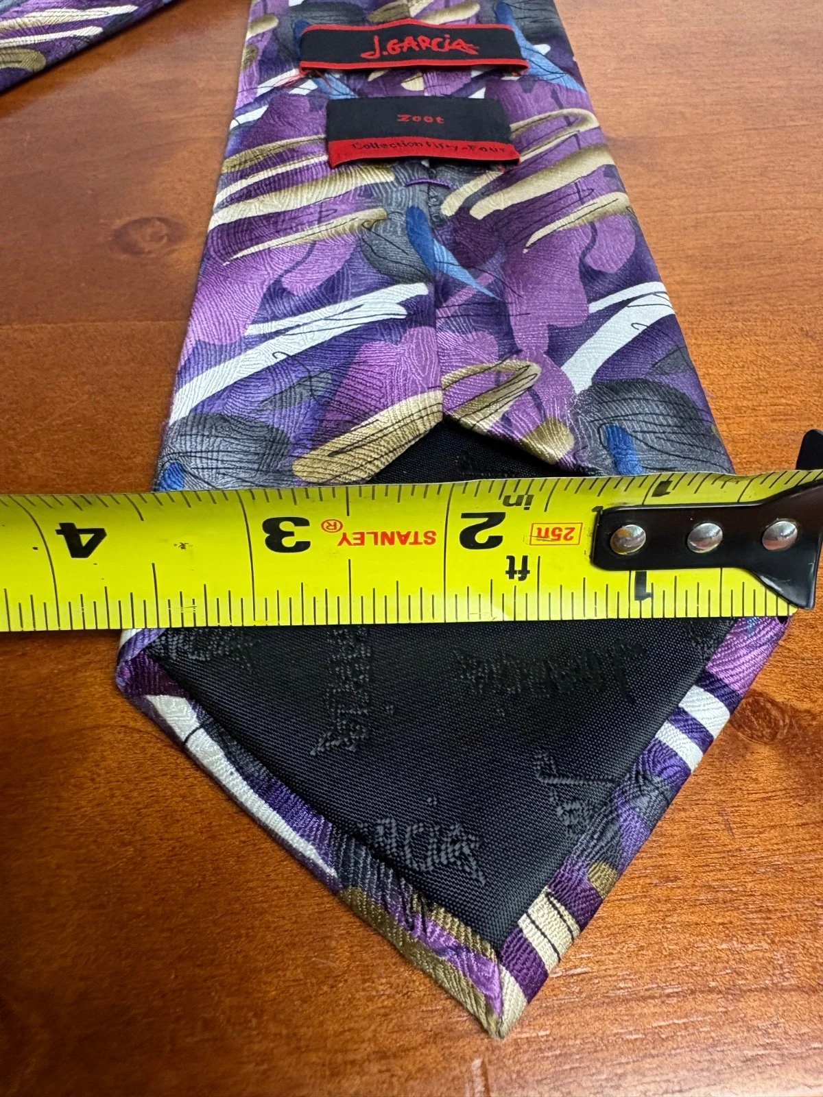 J. Garcia Silk Necktie "Zoot" Collection Fifty-Four Purple Abstract Art Tie – photo 7