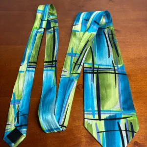 J. Garcia "Space Containers" Silk Necktie Vintage 2004 Abstract Blue Green – photo 4