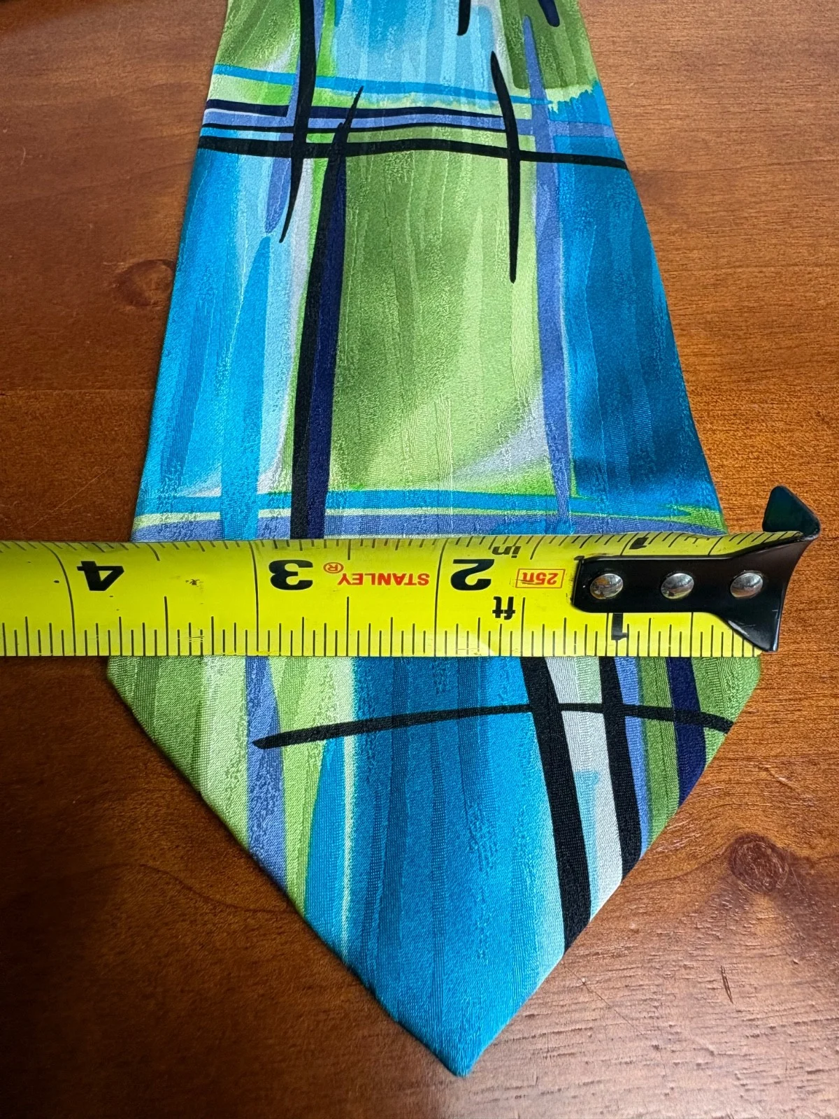 J. Garcia "Space Containers" Silk Necktie Vintage 2004 Abstract Blue Green – photo 5