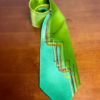 . Garcia "Paris in the Rain" Silk Necktie Vintage 2004 Abstract Green 3.75"