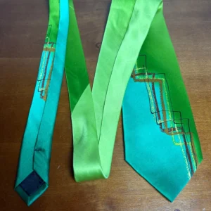 . Garcia "Paris in the Rain" Silk Necktie Vintage 2004 Abstract Green 3.75" – photo 4