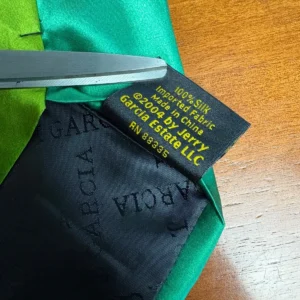 . Garcia "Paris in the Rain" Silk Necktie Vintage 2004 Abstract Green 3.75" – photo 6
