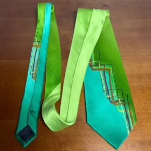 . Garcia "Paris in the Rain" Silk Necktie Vintage 2004 Abstract Green 3.75" – photo 9