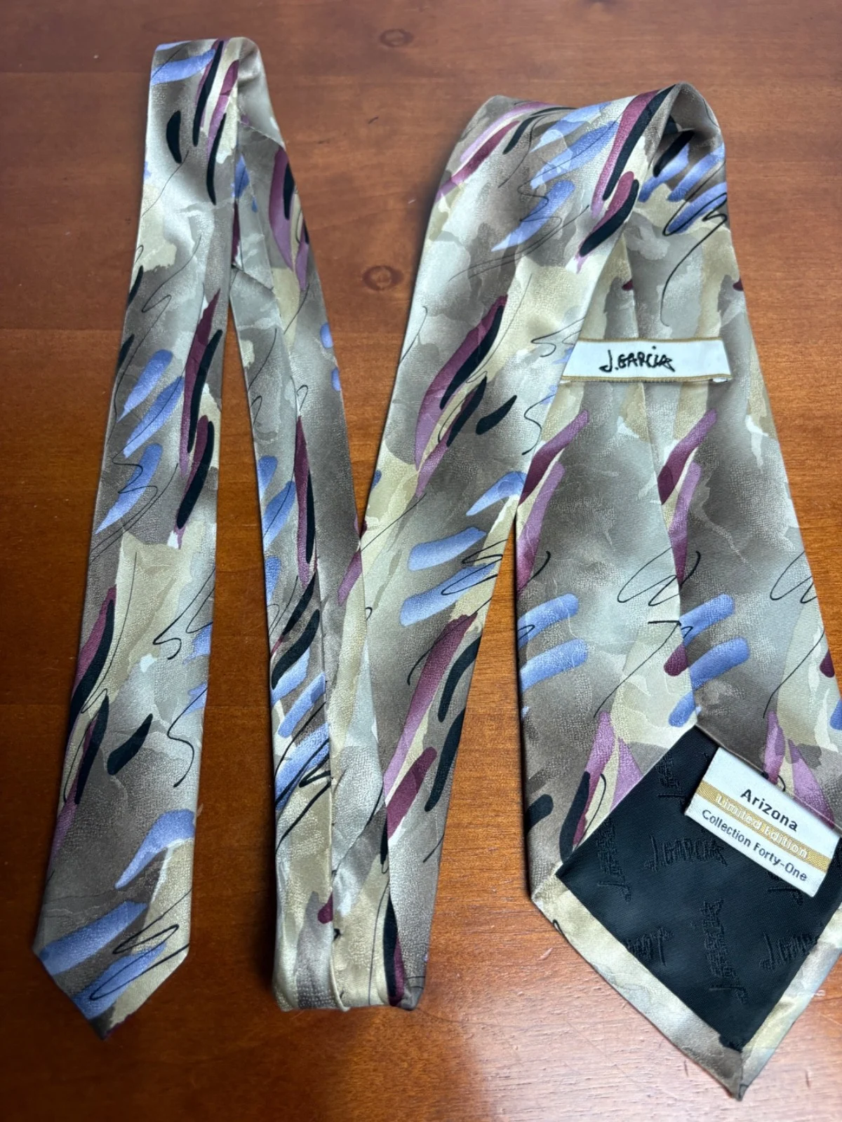 J. Garcia 100% Silk Tie "Arizona" Limited Edition Collection Forty-One Abstract – photo 8
