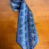 J. Garcia Silk Tie "Aztec Objects" Collection Fifty-Four Blue Geometric 58"