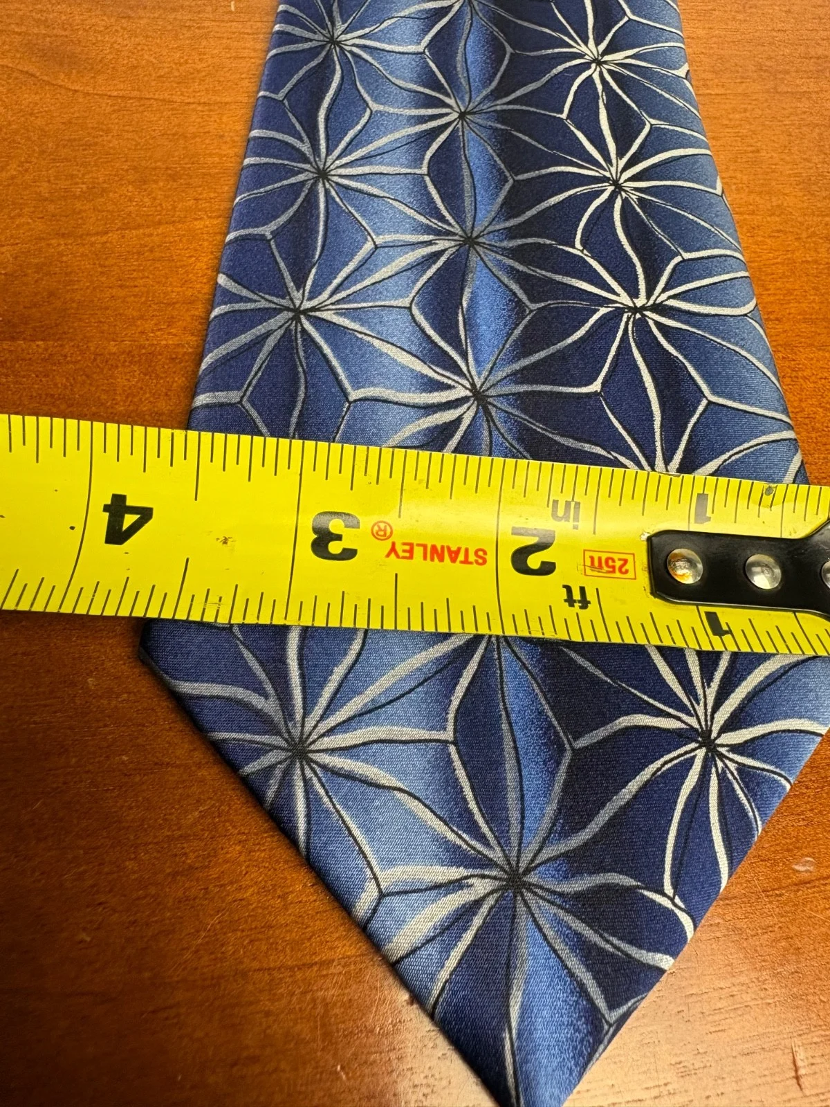 J. Garcia Silk Tie "Aztec Objects" Collection Fifty-Four Blue Geometric 58" – photo 10