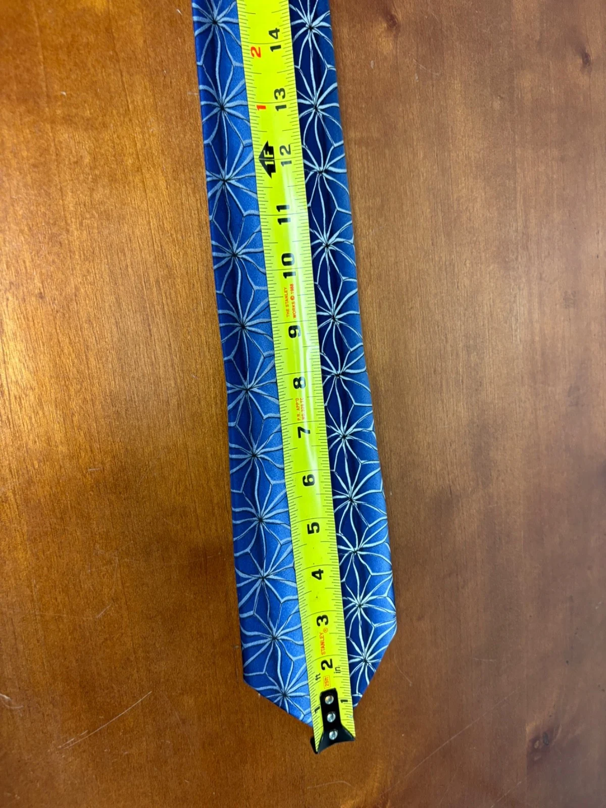 J. Garcia Silk Tie "Aztec Objects" Collection Fifty-Four Blue Geometric 58" – photo 11