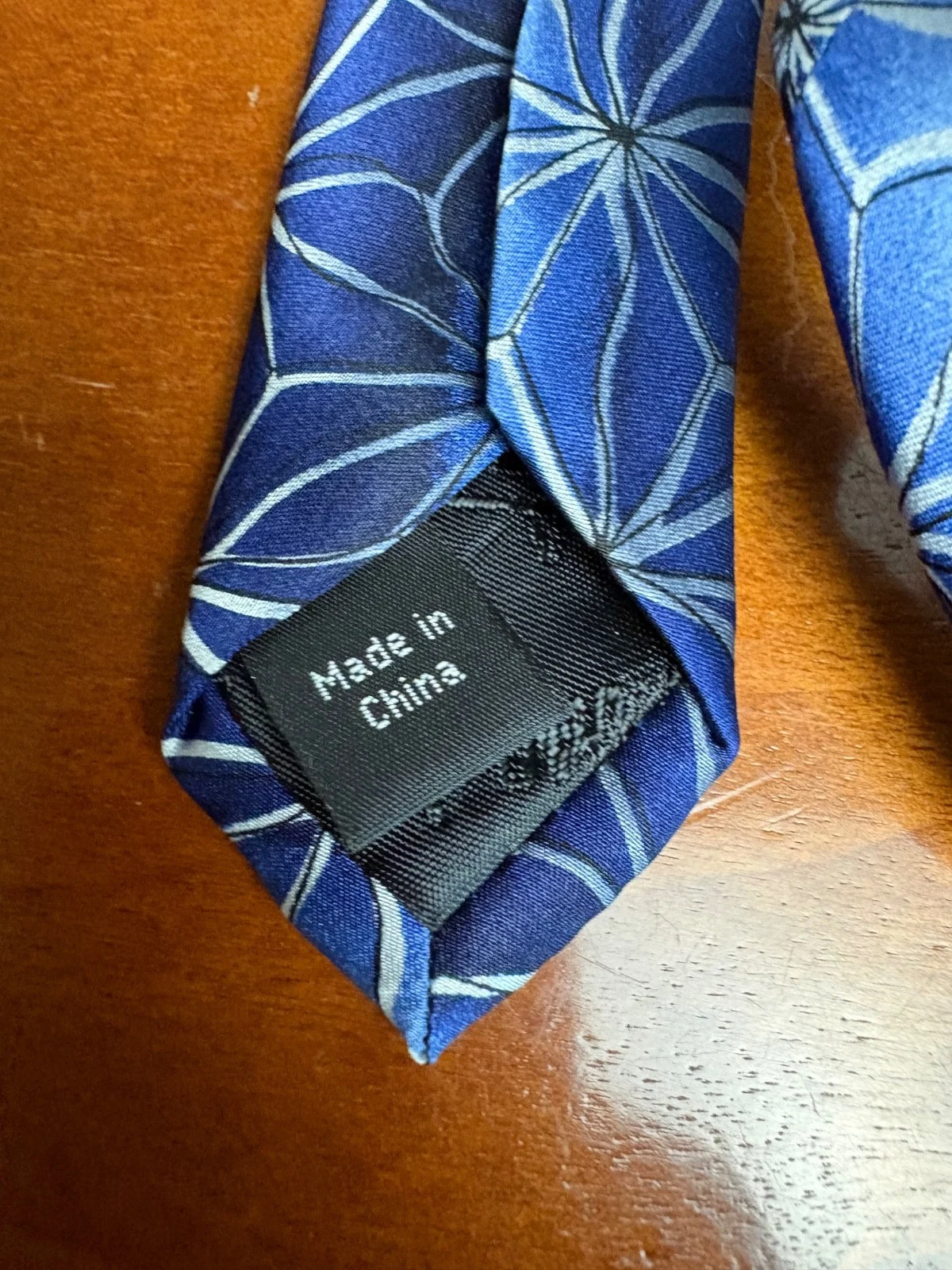 J. Garcia Silk Tie "Aztec Objects" Collection Fifty-Four Blue Geometric 58" – photo 4