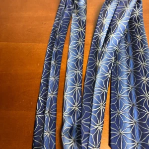 J. Garcia Silk Tie "Aztec Objects" Collection Fifty-Four Blue Geometric 58" – photo 7