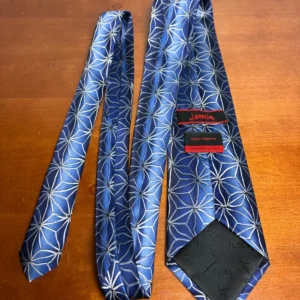 J. Garcia Silk Tie "Aztec Objects" Collection Fifty-Four Blue Geometric 58" – photo 8