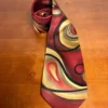 Jerry Garcia Virtual Reality Ape Silk Neck Tie Abstract Swirl Red Gold 2005