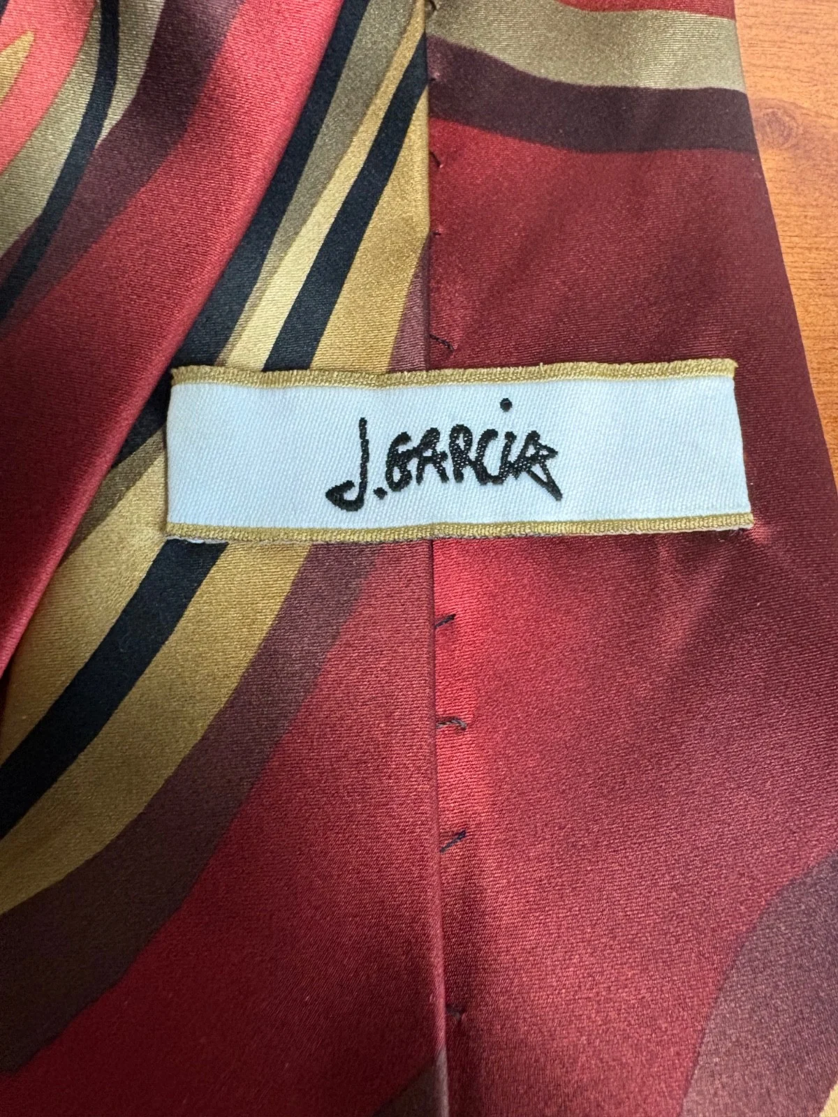 Jerry Garcia Virtual Reality Ape Silk Neck Tie Abstract Swirl Red Gold 2005 – photo 7