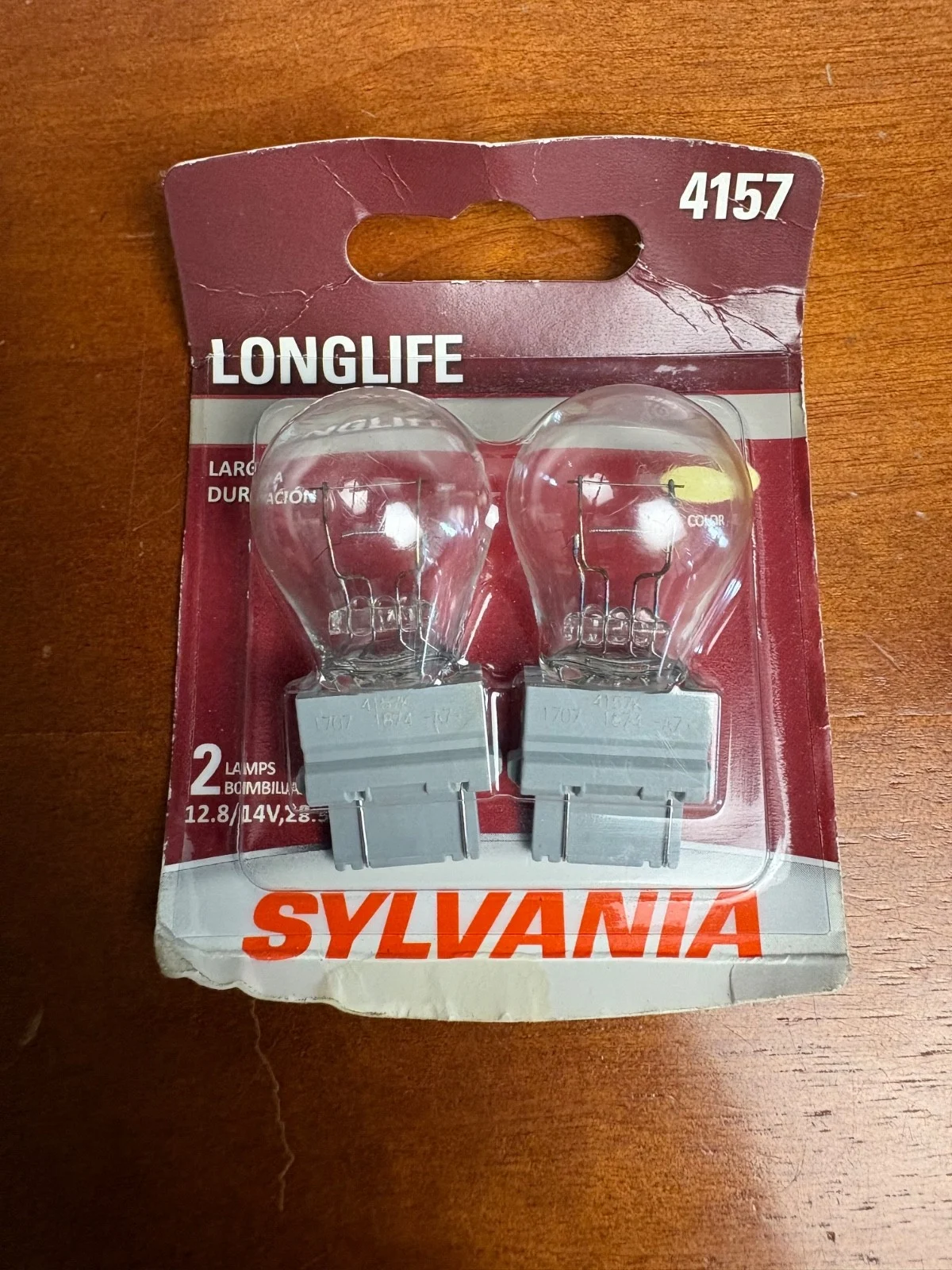 Sylvania 4157 LongLife Automotive Miniature Bulbs - 2 Pack (New in Pack)