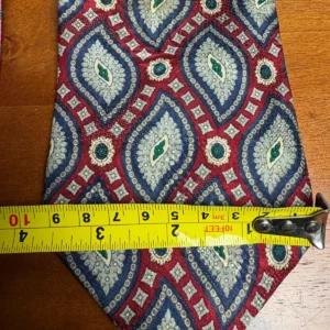 Lot of 2 Bill Blass Vintage Men's Ties Pink Geometric & Silk Red Blue Paisley – photo 3
