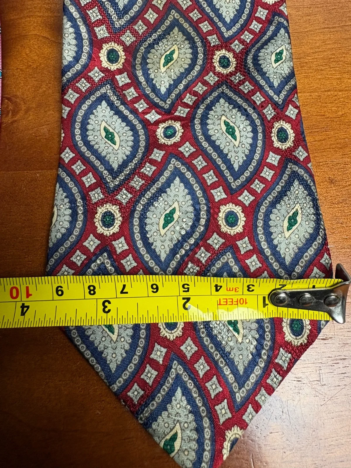Lot of 2 Bill Blass Vintage Men's Ties Pink Geometric & Silk Red Blue Paisley – photo 3