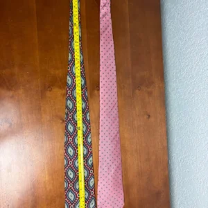 Lot of 2 Bill Blass Vintage Men's Ties Pink Geometric & Silk Red Blue Paisley – photo 5