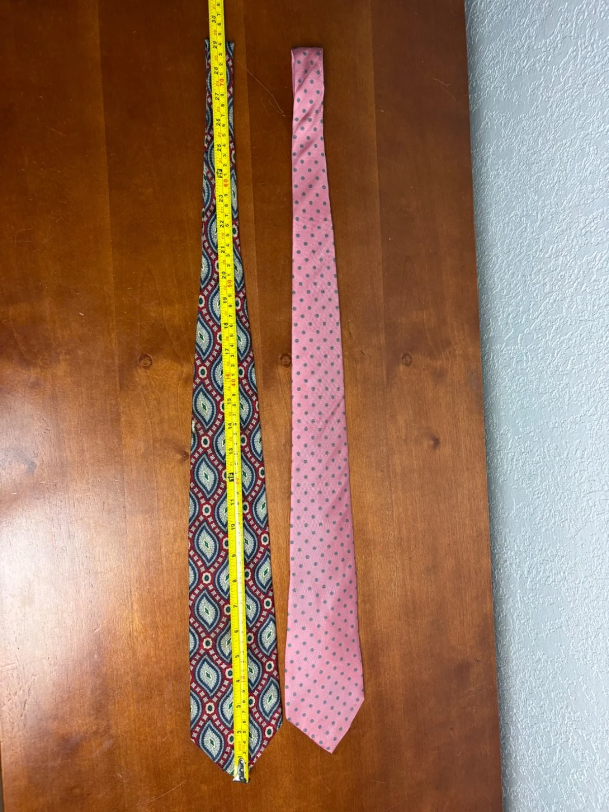 Lot of 2 Bill Blass Vintage Men's Ties Pink Geometric & Silk Red Blue Paisley – photo 5
