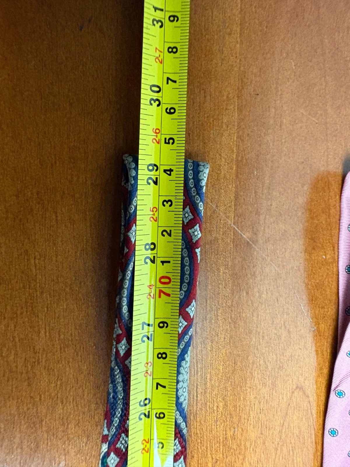 Lot of 2 Bill Blass Vintage Men's Ties Pink Geometric & Silk Red Blue Paisley – photo 6