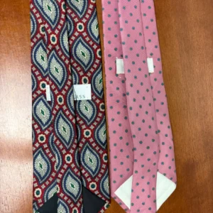 Lot of 2 Bill Blass Vintage Men's Ties Pink Geometric & Silk Red Blue Paisley – photo 7