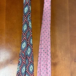 Lot of 2 Bill Blass Vintage Men's Ties Pink Geometric & Silk Red Blue Paisley – photo 8