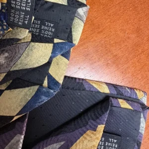 Lot of 3 Zoni Inc. Men's Silk Ties Geometric Chevron Harlequin Retro Prints – photo 13