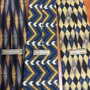 Lot of 3 Zoni Inc. Men's Silk Ties Geometric Chevron Harlequin Retro Prints – photo 14
