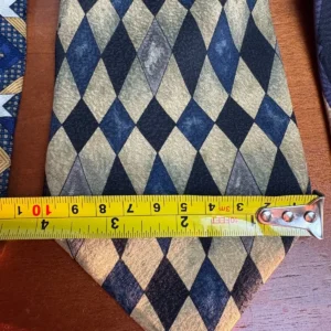Lot of 3 Zoni Inc. Men's Silk Ties Geometric Chevron Harlequin Retro Prints – photo 3