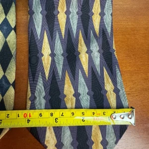 Lot of 3 Zoni Inc. Men's Silk Ties Geometric Chevron Harlequin Retro Prints – photo 4