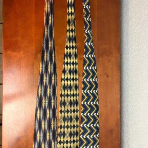 Lot of 3 Zoni Inc. Men's Silk Ties Geometric Chevron Harlequin Retro Prints – photo 5