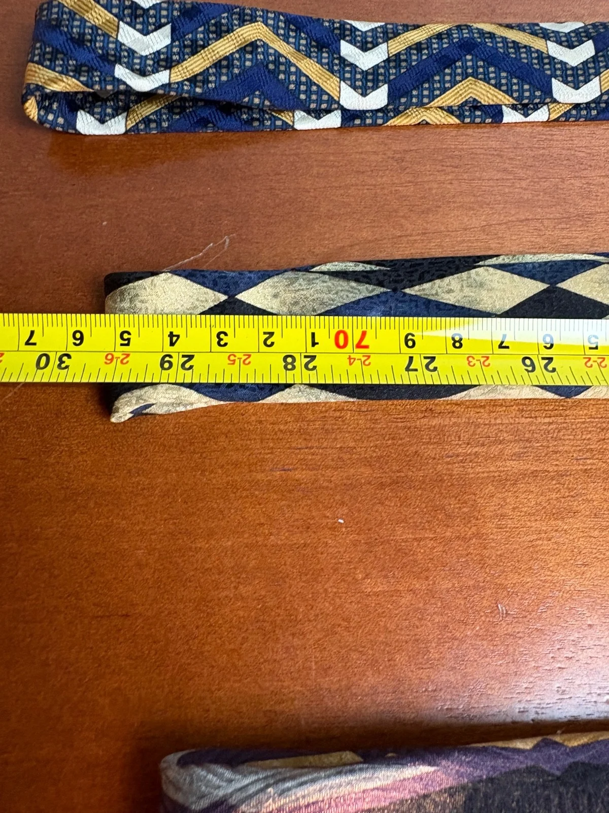Lot of 3 Zoni Inc. Men's Silk Ties Geometric Chevron Harlequin Retro Prints – photo 7
