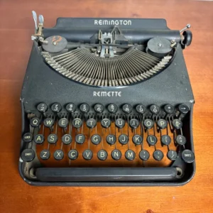 Vintage Remington Remette Portable Typewriter - Black Crinkle Finish - For Parts