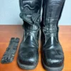 All American Boot Mfg Black Leather Firefighter Duty Boots Vibram Sole 11 EE USA