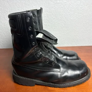All American Boot Mfg Black Leather Firefighter Duty Boots Vibram Sole 11 EE USA – photo 3