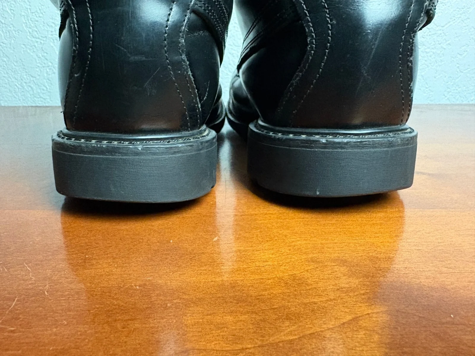 All American Boot Mfg Black Leather Firefighter Duty Boots Vibram Sole 11 EE USA – photo 6