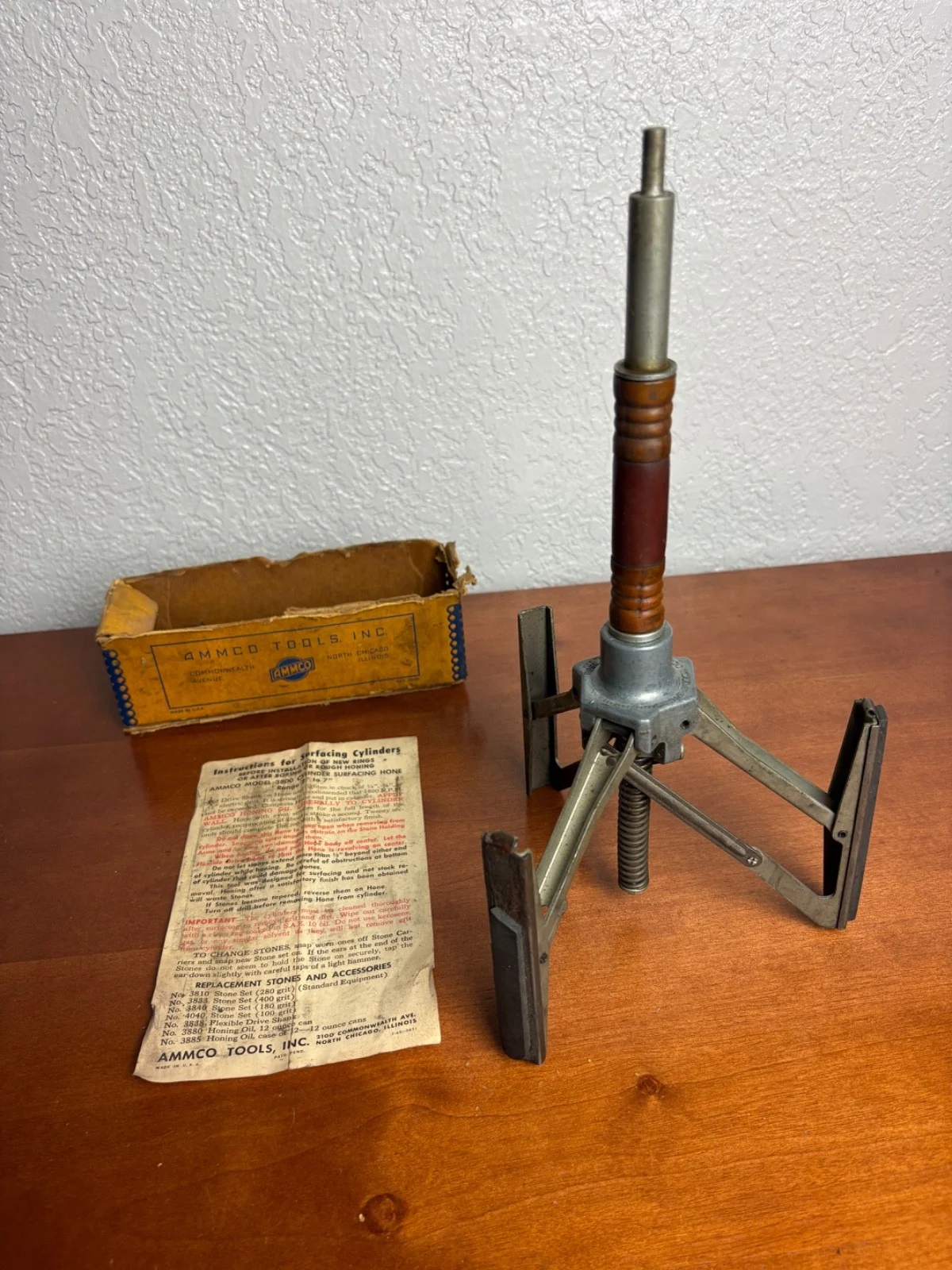Vintage AMMCO 3800 Engine Surfacing Tool Cylinder Hone 2”-7” w/ Box USA