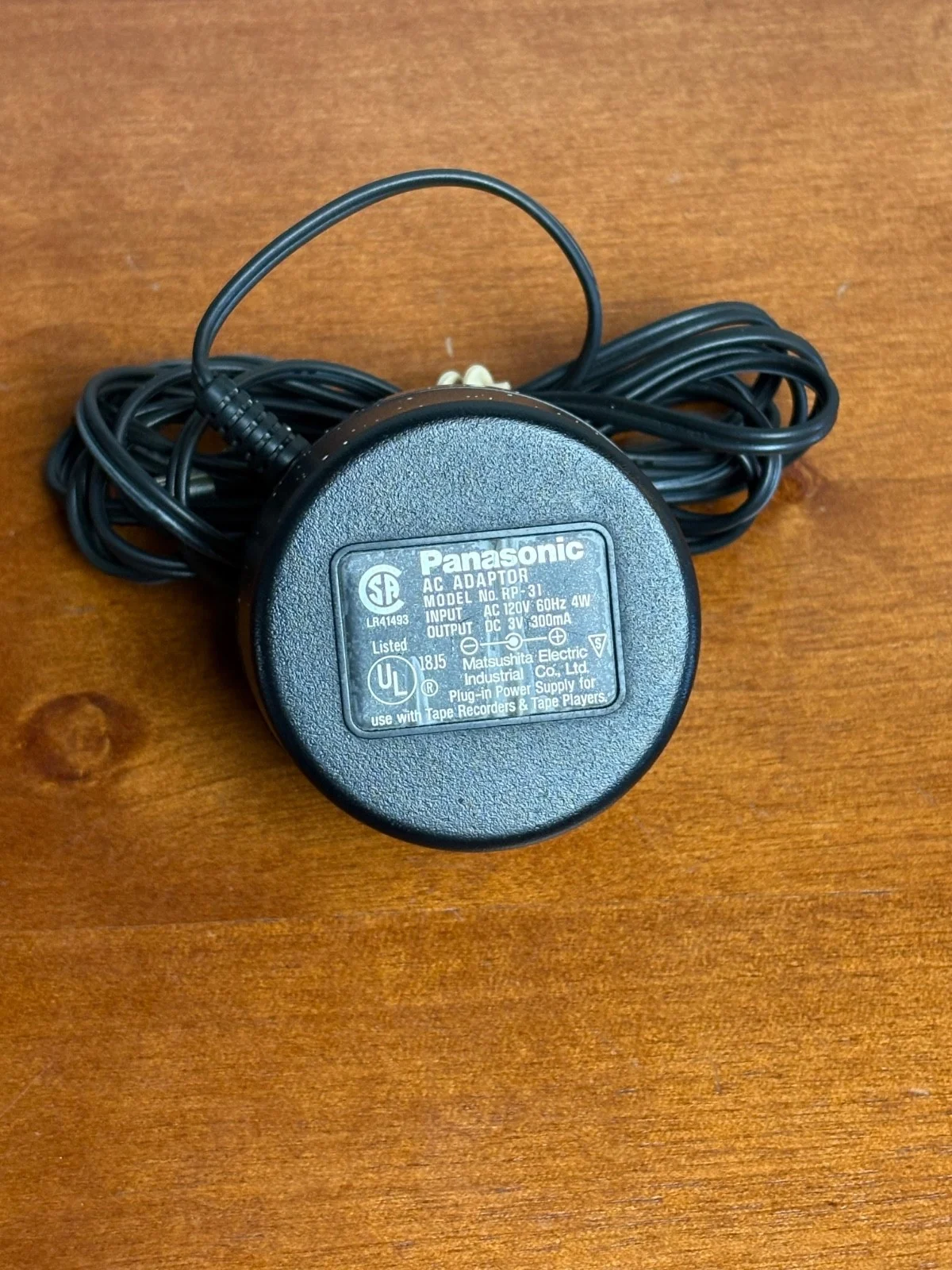 Panasonic RP-31 AC Adaptor Power Supply 3V 300mA Tape Recorder Player