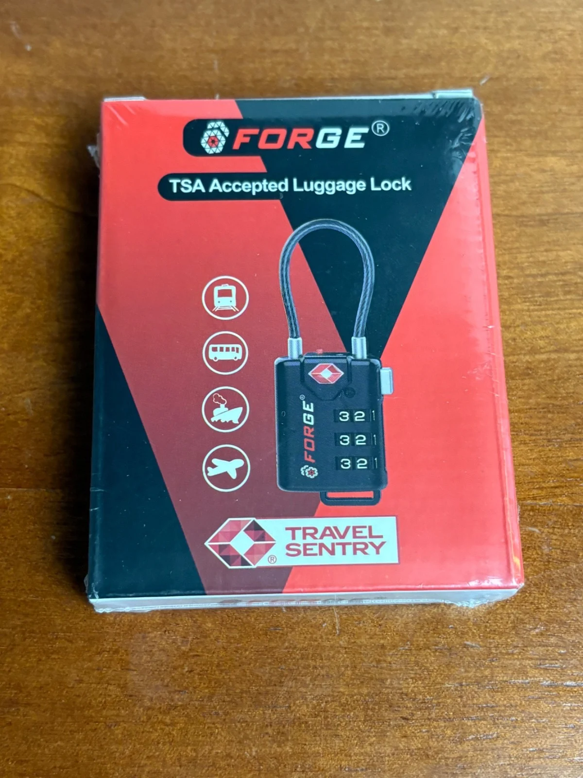 Forge TSA Approved Luggage Lock 2-Pack - Black Cable Combination Locks (New)