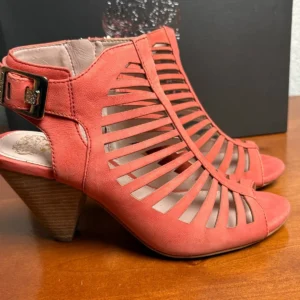 Vince Camuto Eliana Coral Pink Leather Cage Heel Sandals Booties Women's – photo 2