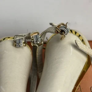 SCHUTZ Cream Woven Leather Platform Sandals Peep Toe Heels – photo 15