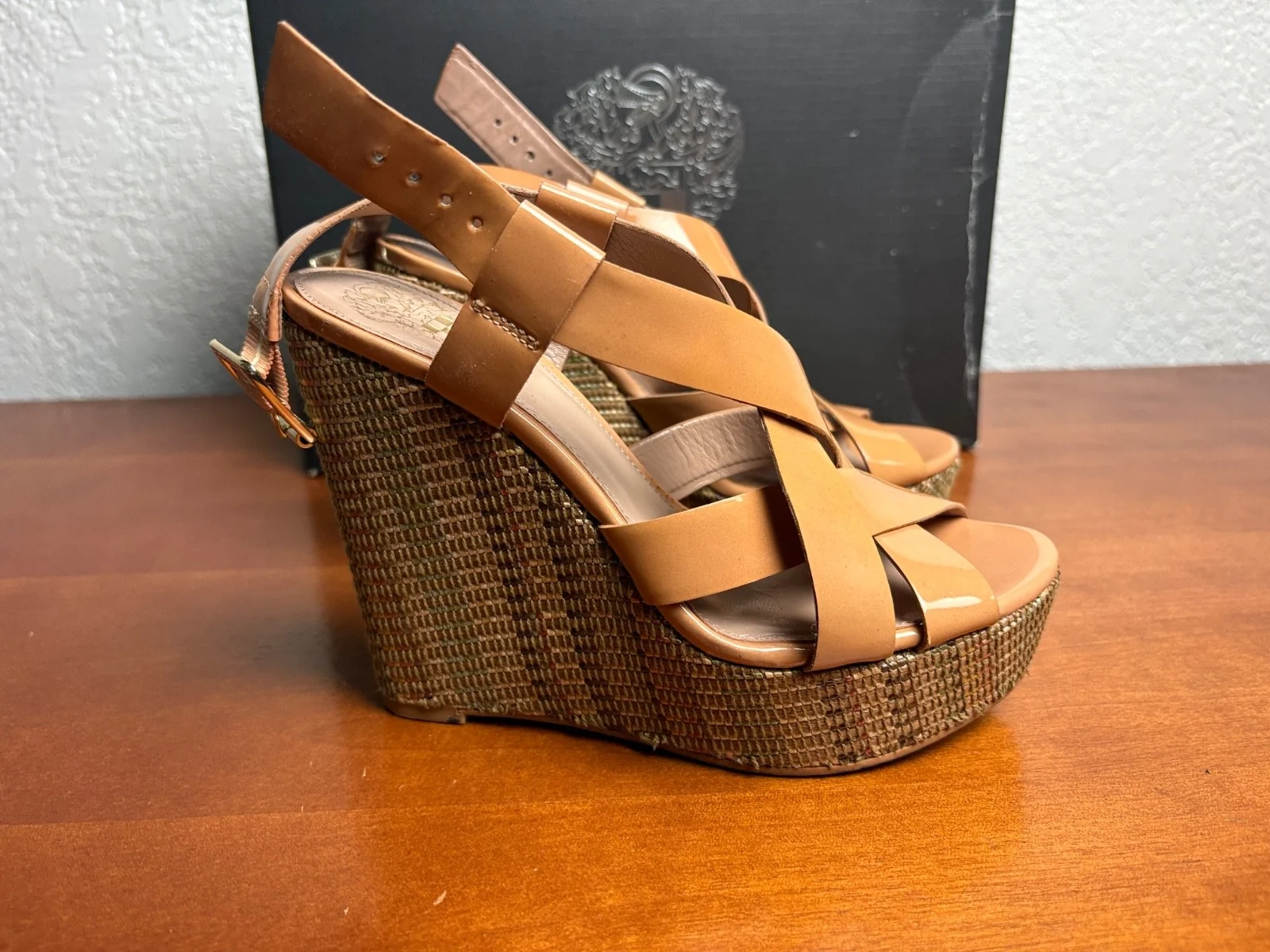 Vince Camuto VC-HATTIE Bellini Patent Strappy Platform Wedge Sandals Size 4.5M – photo 3