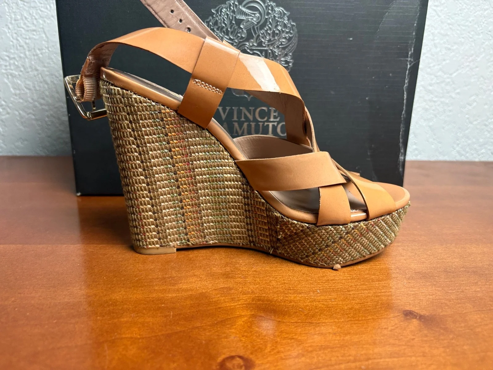 Vince Camuto VC-HATTIE Bellini Patent Strappy Platform Wedge Sandals Size 4.5M – photo 4