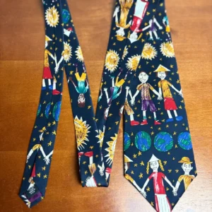 Save The Children Silk Tie Vintage Renee Age 9 Our Planet Our People – photo 4
