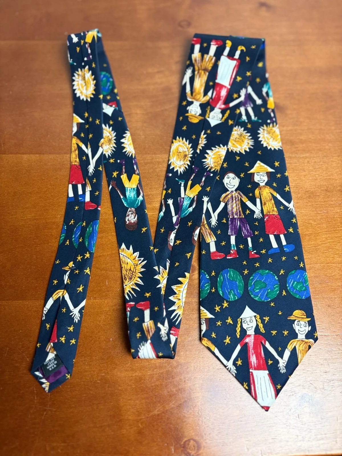 Save The Children Silk Tie Vintage Renee Age 9 Our Planet Our People – photo 4