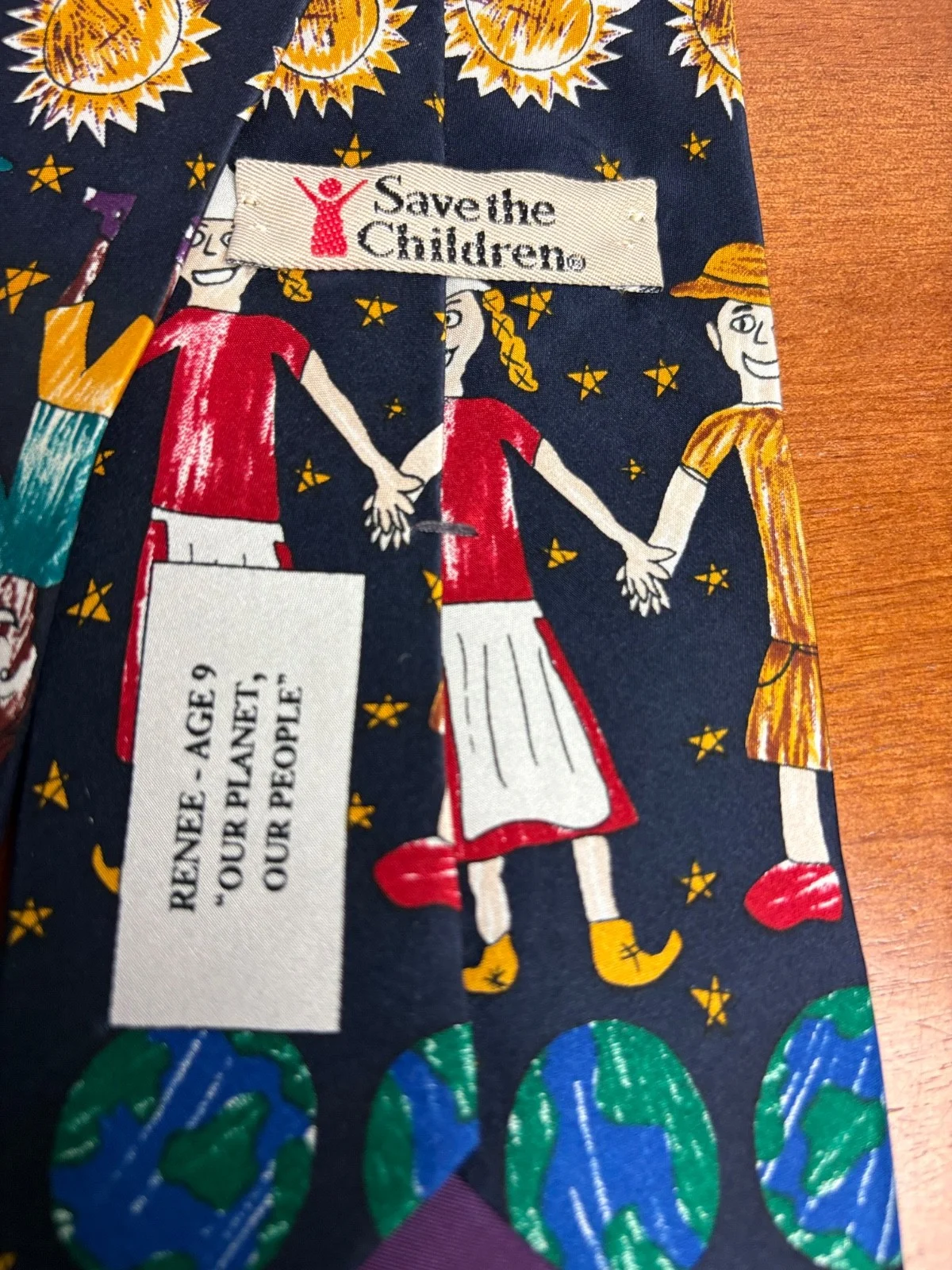 Save The Children Silk Tie Vintage Renee Age 9 Our Planet Our People – photo 6
