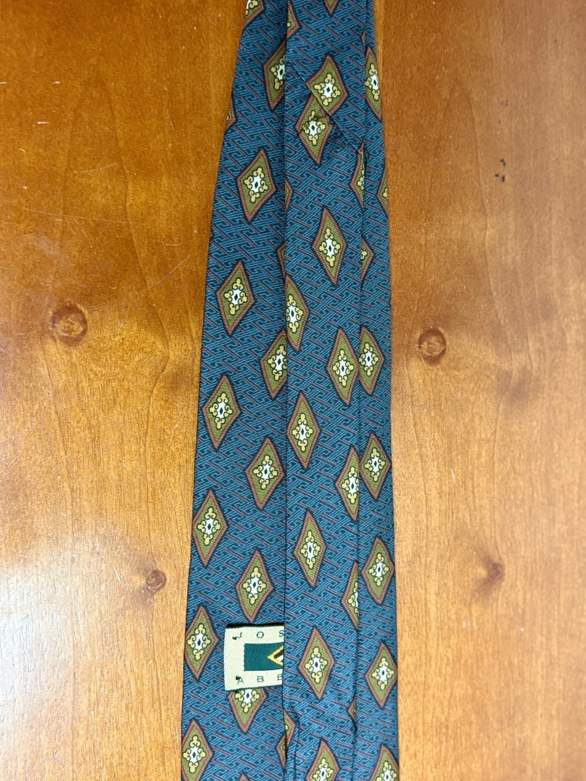 Joseph Abboud 100% Silk Tie Blue Green Medallion Geometric – photo 10